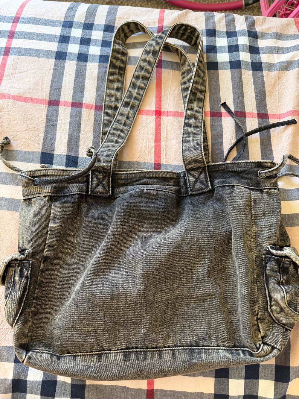 Urban Outfitters Washed Black Canvas Tote Bag - Picture 2 of 3